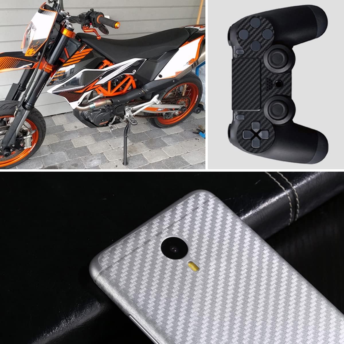 Autocollant 3D fibre de carbone pour voiture