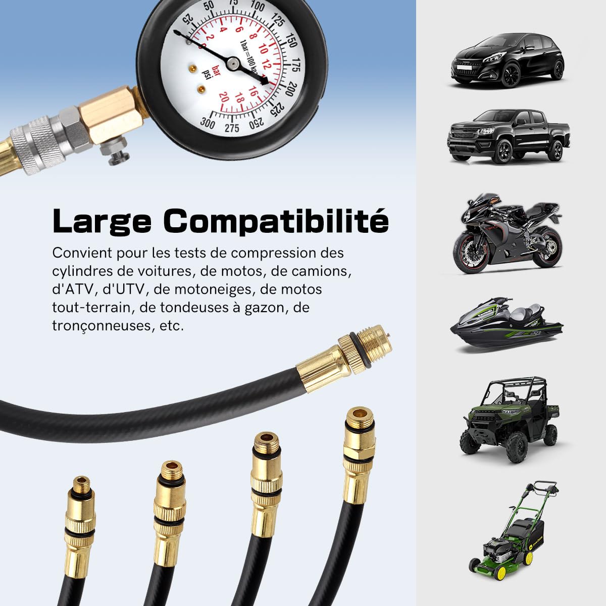 Testeur de compression-large compatibilité